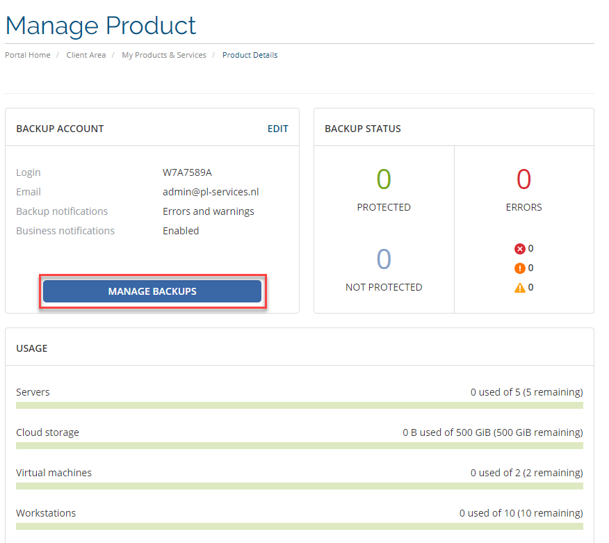 Howto login to your Acronis backup environment Knowledgebase PLServices B.V.